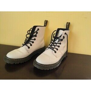 Dr. Martens Women's Combat Boots White AW004 Luana Lace Up Air Wair Size 8 Nice